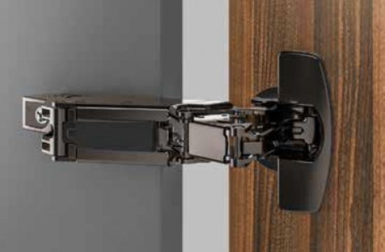 Picture of Hettich Obsidian Black Sensys 8657i Hinge - Base 12.5 (Crank 0°); Opening angle 165°(Zero Protrusion Hinge)