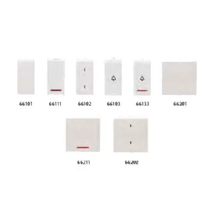 Picture of Anchor Roma 10AX 2 Module 1 Way White Switch with Indicator, 66211, (Pack of 10)