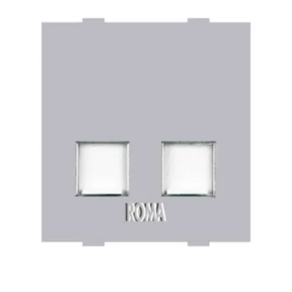 Picture of Anchor Roma Classic 2 Module RJ11 Silver Double Telephone Jack with Shutter, 20846S (Pack of 20)