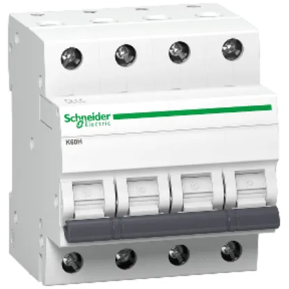 Picture of schneider electric Pack of 3 MCB K60H 4P 3A C 10kA