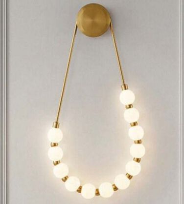 Picture of Light Casa LED H760 D380 DB2155 METAL + GLASS BRASS +MILKY