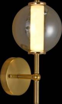 Picture of Light Casa LED H340mm D150mm E180 6558 METAL + GLASS BRASS + GREY