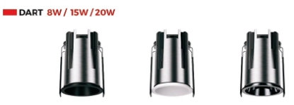 Picture of DART COB DOWNLIGHT ALTO264 8W CCT WH/WW/NW D 49 X H 74.5MM 800LM 15*/38* BLACK / WHITE 