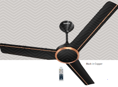 Picture of Havells Trinity BLDC, 1200 mm Ceiling Fan, Metallic Black Lt Copper Colour 