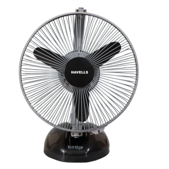 Picture of Havells Birdie HS, 230 mm Personal Fan, Black Grey Colour 