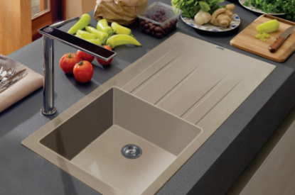 Picture of Franke EUROSTONE 611-86, Single Bowl With Drainboard, Coffee Colour