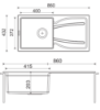 Picture of Franke EUROSTONE 611-86, Single Bowl With Drainboard, Coffee Colour