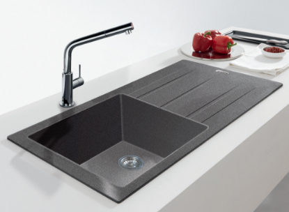 Picture of Franke EUROSTONE 611-91, Single Bowl With Drainboard, Carbon Black Colour