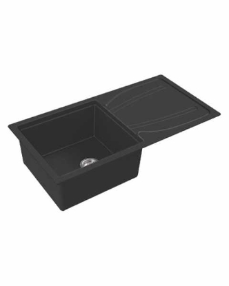 Picture of Franke EUROSTONE 611-100, Single Bowl With Drainboard , Carbon Black Colour