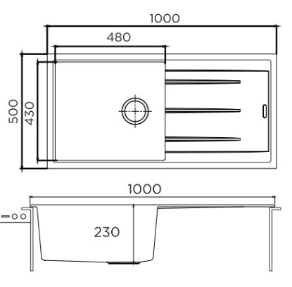 Picture of Franke EUROSTONE 611-100, Single Bowl With Drainboard, Coffee Colour