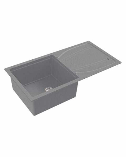 Picture of Franke EUROSTONE 611-100, Single Bowl With Drainboard, Titanium Silver Colour