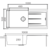 Picture of Franke EUROSTONE 611-100, Single Bowl With Drainboard, Graphite Colour