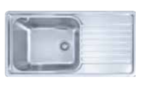 Picture of Franke RSX 611-91(0.8mm), Single Bowl with Drainer, Stainless Steel, Satin