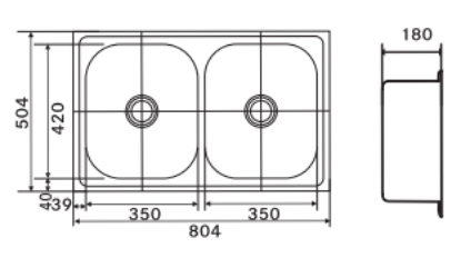 Picture of Franke 620 X Trend(0.8mm), Double Bowl, Stainless Steel, Satin