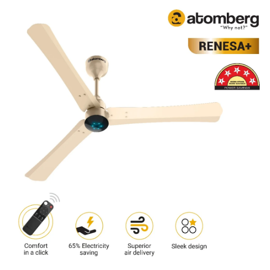 Picture of Atomberg, Renesa+ Metallic, Ceiling Fan, Sand Metallic Gold Colour