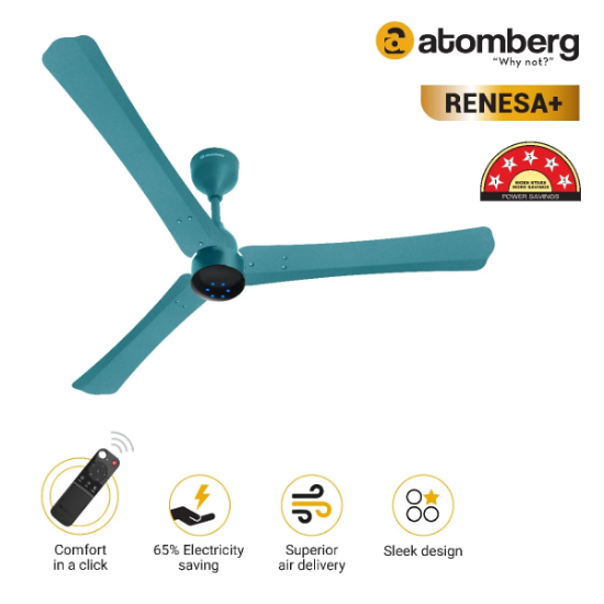 Picture of Atomberg, Renesa+ Metallic, Ceiling Fan, Aegean Blue Colour