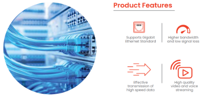 Picture of Polycab LAN Cables CAT 5E UTP FR -PVC , 305m, FR-PVC jacket