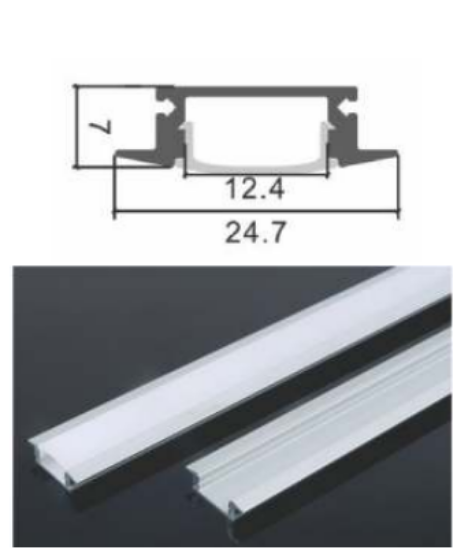 Picture of ML-P301, Aluminum Profile- 2mtr, Matt Aluminum Colour