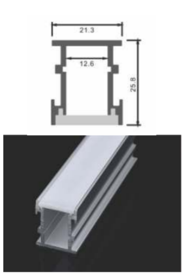 Picture of ML-P309, Aluminum Profile, 2mtr, Matt Aluminum Colour