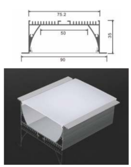 Picture of ML-P314, Aluminum Profile, 2.5mtr, Matt Aluminum Colour