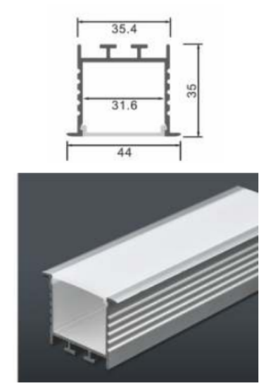 Picture of ML-P320, Aluminum Profile, 2mtr, Matt Aluminum Colour