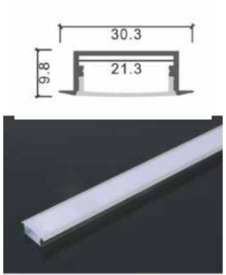 Picture of ML-P322, Aluminum Profile, 2mtr, Matt Aluminum Colour