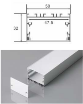 Picture of ML-P324, Aluminum Profile, 2.5mtr, Matt Aluminum Colour