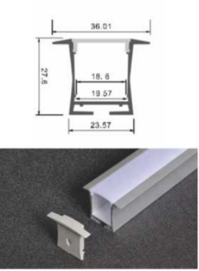 Picture of ML-P325, Aluminum Profile, 2mtr, Matt Aluminum Colour