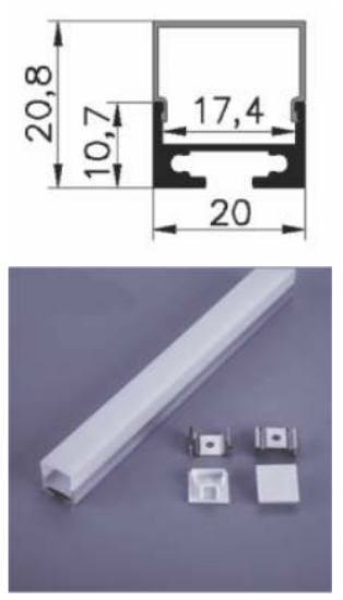 Picture of ML-P326, Aluminum Profile, 2mtr, Matt Aluminum Colour