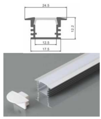 Picture of ML-P328, Aluminum Profile, 2mtr, Matt Aluminum Colour