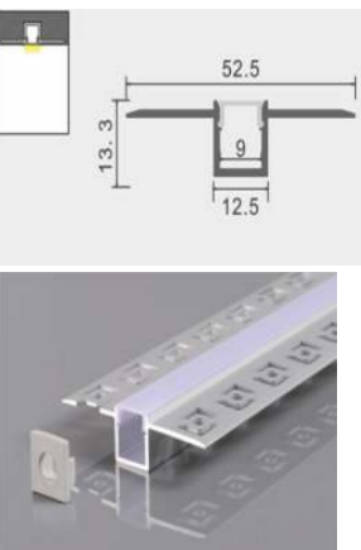 Picture of ML-P332, Aluminum Profile, 2.5mtr, Matt Aluminum Colour