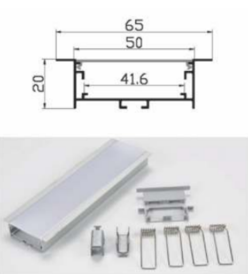 Picture of ML-P341, Aluminum Profile, 2.4 mtr, Matt Aluminum Colour