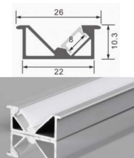 Picture of ML-P345, Aluminum Profile, 2mtr, Matt Aluminum Colour