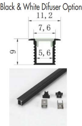 Picture of ML-P323 Black, Aluminum Profile, 2mtr, Matt Black Colour