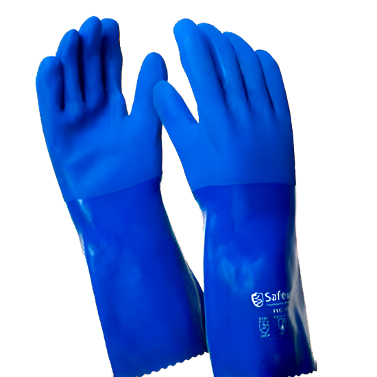 Picture of PVC 501, Supported & Fully Dipped PVC Rubber Industrial Gloves, Blue colour