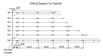 Picture of Ebco, FPDS54-35-6, Full Panel with 6mm Bottom Track (Ht.54mm), Drawer Slides and Hinges, Ivory - 350mm