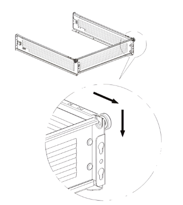 Picture of Ebco, FPQ54-40-40, Full Panel Quick Fit (Ht.54, 86, 125mm), Drawer Slides and Hinges, Ivory - 54 x 400 x 400mm