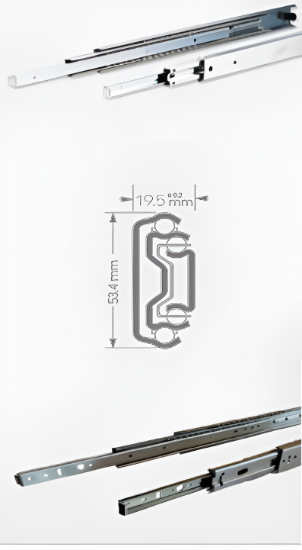 Picture of Ebco, HD125-45, Heavy Duty Drawer Slides - 125, Specialty Series, Drawer Slides and Hinges, Zinc Plated White- 450m/125Kgm