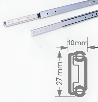 Picture of Ebco, TWDS-300-485, Two Way Slide, Specialty Series, Drawer Slides and Hinges, Zinc Plated White/Zinc Plated Black- 300mm